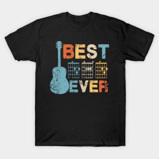 Best Dad Ever Guitar Chords Musician Funny Fathers Day T-Shirt